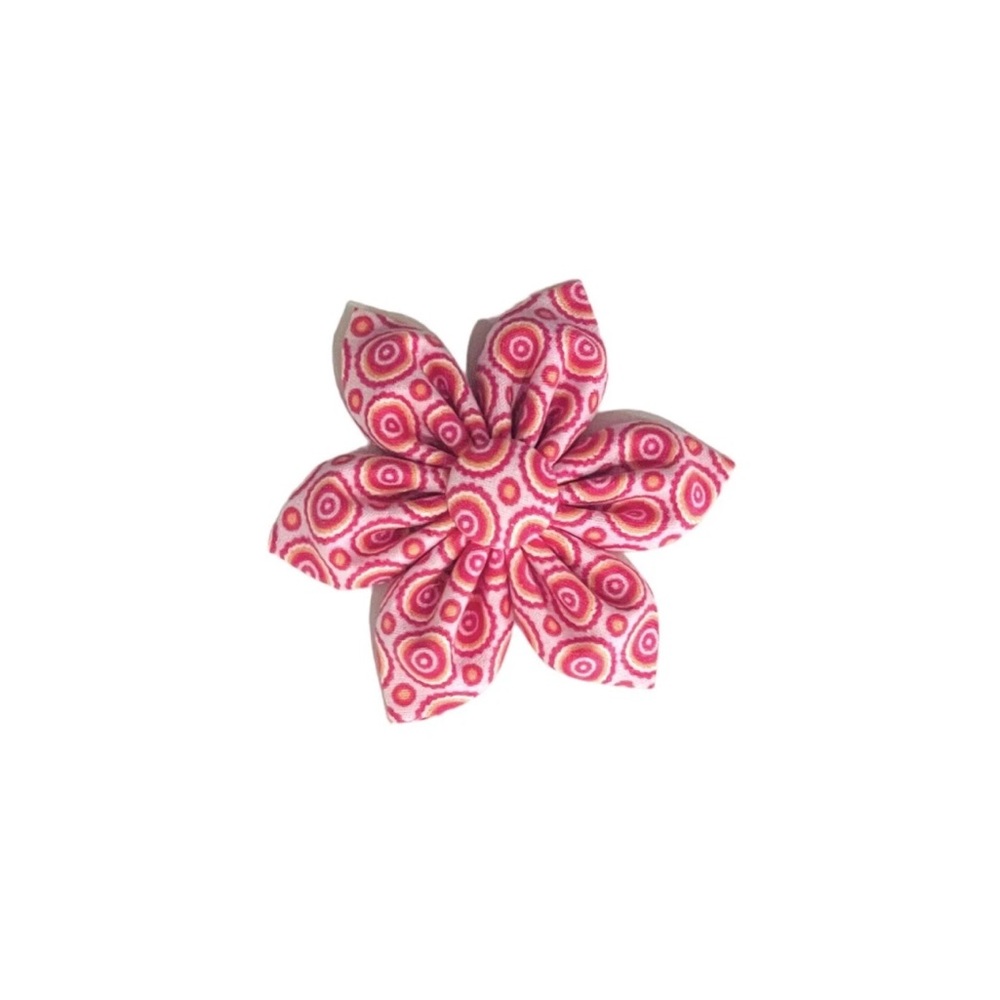 Pink Floral Fabric Hair Clip